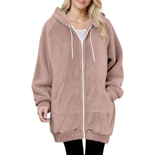 Sweat à capuche en polaire femme coupe raglan confortable à fermeture éclair