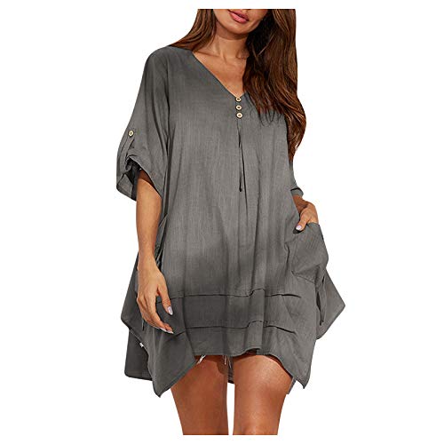 Esmara Damen Leinen Tunika Damen Blusen Tuniken