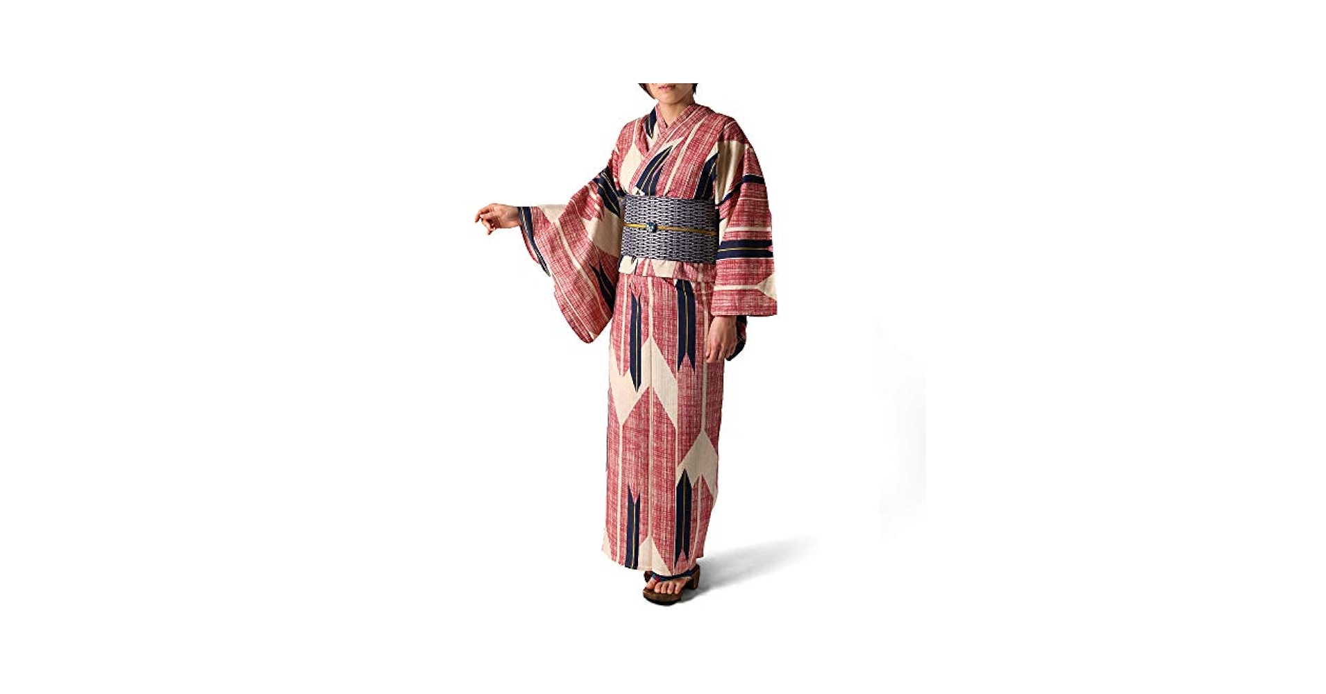 Amazon | [dear-japan] 浴衣 単品 綿麻 矢羽根 レディース 30代