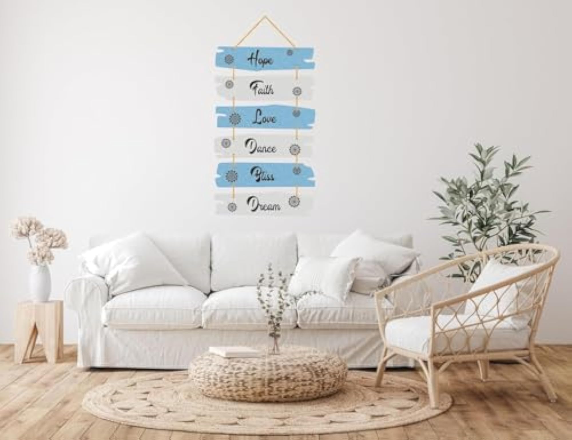 Wall Hanger for Home Decoration, Hope Faith Love Dance Blessed Dream