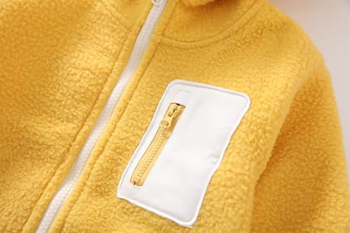 LittleSpring Girl Boy Fleece Jacket Hoodie with Zipper Pocket4