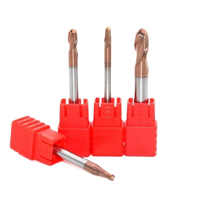 1pc Carbide Ball Nose Endmills HRC60 2 Flute End Mill 2F R5XD10X100 HRC60 Mill Ball CNC Mill Cutter Tool DIOBFZFY