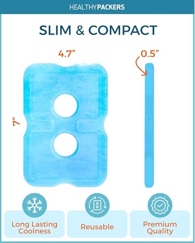 Image of Healthy Packers Ice Packs for Lunch Boxes & Coolers - Freezer Packs - Original Cool Pack | Cooler Accessories for Beach, Camping & Fishing | Slim & Long-Lasting Reusable Ice Pack for Cooler