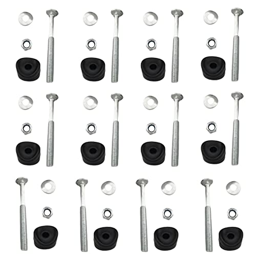 12x Long Trampoline Screws Trampoline Accessories,Jump Stability Tool Trampoline Bolts and Nuts 8mm Fixing for Large and Small Trampolines