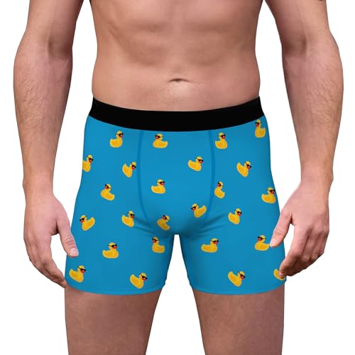 Aueyan Boxers For Men Funny Mens Boxer Briefs Blue Ducks Print Underwear Men'S Stocking Stuffers Man Duck Gifts Ideas Novelty Fun Graphic Boxer Briefs,L thumb #1