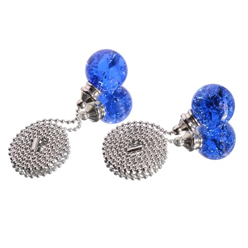 Image of 2 Pcs Decorative Fan Strings Ceiling Fan Extension Pulls Light Fixture Pull Chains Light Pull Chain Extenders Ceiling Fan Pull Chain Pendants Connectors Ornaments with Ball Blue