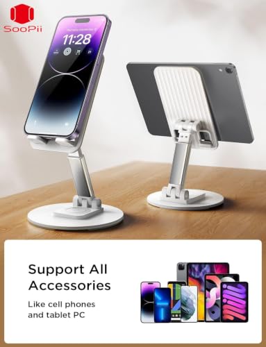 Image of SOOPII Desktop Premium-A Quality Mobile Phone Stand + Tablet Stand, Tab Stand, Mobile Holder, Adjustable & Foldable Mobile Stand, Stand for Mobile Phone and Tablet