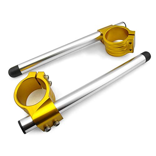 GZYF Motor CNC Clip On Handlebar Chrome for Suzuki GSXR1000 GSXR750 TL1000R Gold Clamp 50mm