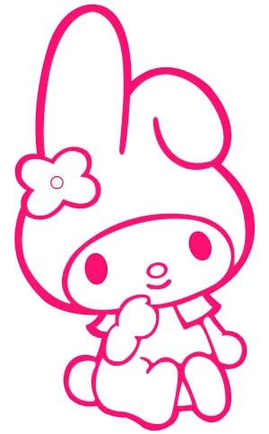 Cute Flower Bunny Car Laptop Wall Decoration Vinyl Decal Sticker 6" in (My Melody Pink)