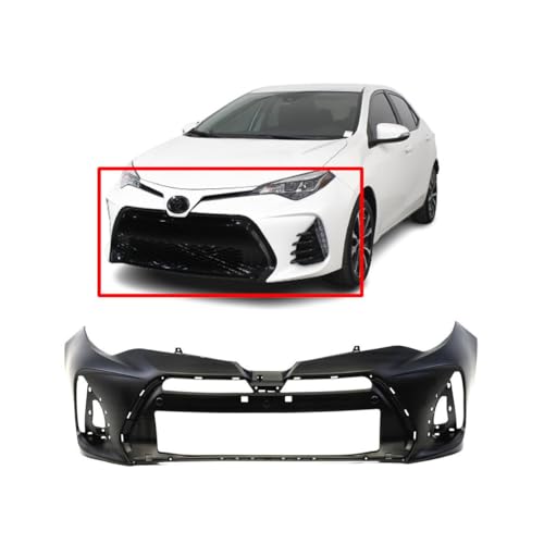 Image of Compatible with Toyota Corolla 2017-2019 Front Bumper Cover | Primed, Ready to Paint, OEM 5211903908, TO1000424