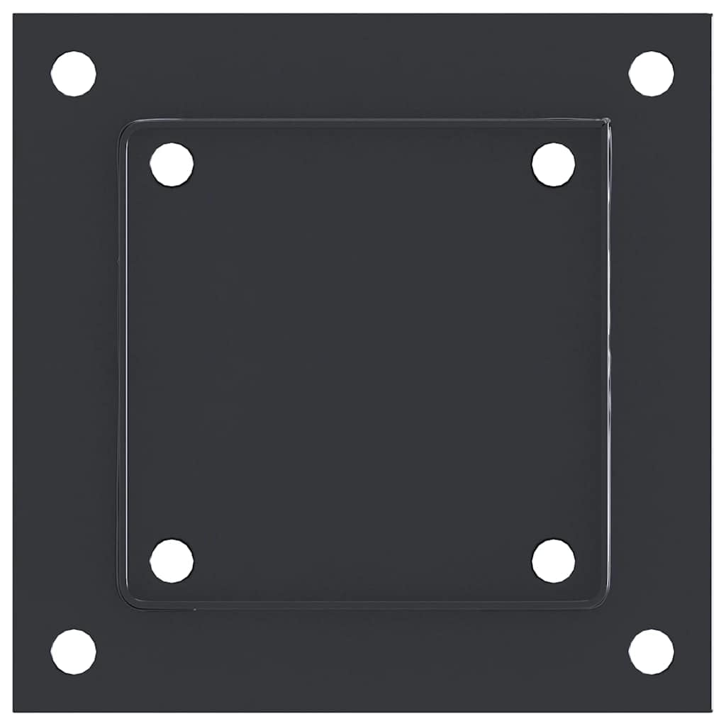 4er Set Pfostenträger Quadrat 121x121 mm Pfostenschuh aus Stahl Pulverbeschichtet Anthrazit Aufschraubhülse für Zaunpfosten Pavillon und Balken