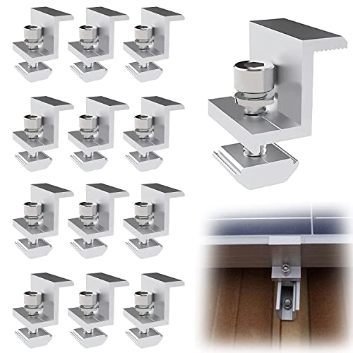 12 Pièces Support En Aluminium Fixation Panneau Solaire, Support Montage Panneau Solaire en Z, pour Panneau Solaire 30 mm, avec écrous et Vis, pour Toiture, Murs, Installations de Toit (30mm)