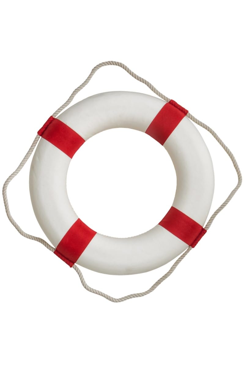 Rot weißer Deko Rettungsring 50cm