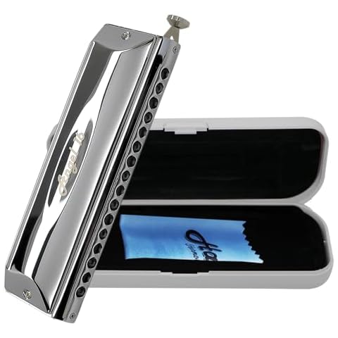 Harmo Angel 16 Chromatic Harmonica Key of C - 16 Hole Mouth Organ with Precision Slider, 4-Octave Range, Suitable for All Genres - Harmonicas for Beginners to Professionals, Designed in USA Cover