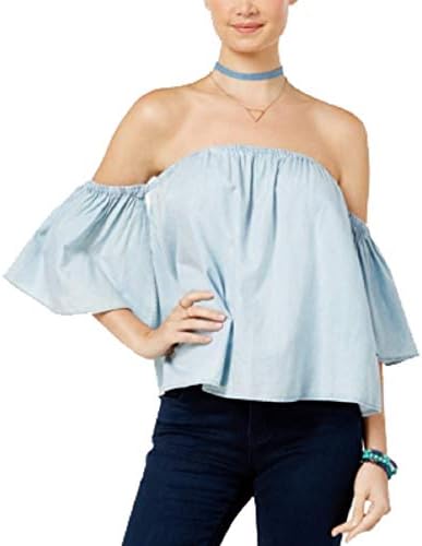 love, FiRE Juniors Off The Shoulder Top Light Blue M