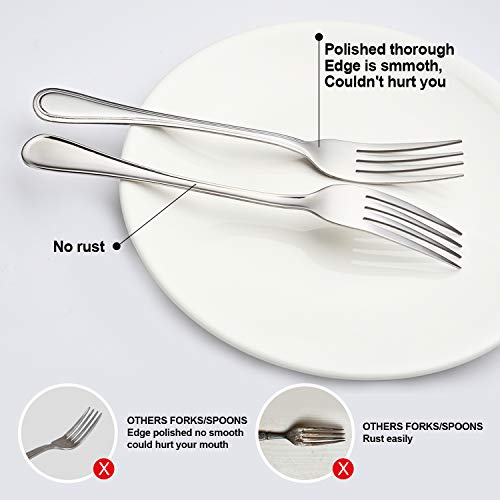 Dinner Fork set, Elegant Life 16-piece Stainless Steel Silverware Forks, Flatware Forks, Mirror Finish & Dishwasher Safe,Use for Home,Kitchen or Restaurant, 8.2inch