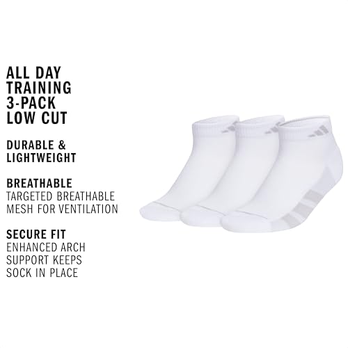 Image of adidas Women's All Day Training Socks 3 Pairs | 3-Pack, Targeted Cushioning, Arch Support, Breathable Moisture-Wicking, Reinforced Heel & Toe, All-Day Comfort