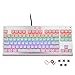 immagine 4TKL Tastiera meccanica da gioco, Outemu Brown Interruttore Rainbow Led Retroilluminato, E-Element Z-77 Pannello in alluminio 87 Tasti Compact US-Layout Tastiera per PC Gamer Typist