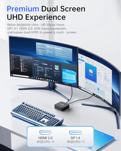 Image of ACEMAGIC Vista V1 N150 Mini PC,16GB DDR4 RAM 512GB SSD Mini Computers, Twin Lake N150(Beat N100 /N95) Small Desktop PC, 4K Dual Display /HDMI /WiFi /BT /LAN for Home /Office