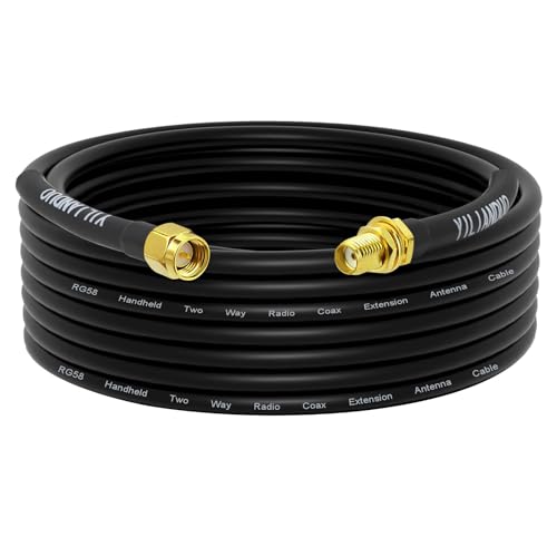 YILIANDUO 10M/32,8ft Câble d'extension SMA Câble Coaxial RG58 à Faible Perte Câble d'extension d'antenne SMA Mâle à Femelle Pour 3G 4G LTE Routeur LAN...