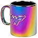 Wonder Woman Ceramic Coffee Mug - Iridescent Metallic Electroplate Finish with Wonder Woman Logo - 11 oz