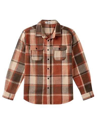 Image of COOFANDY Mens Flannel Shirts Long Sleeve Plaid Shirt Jacket Button Down Shirt with Pockets