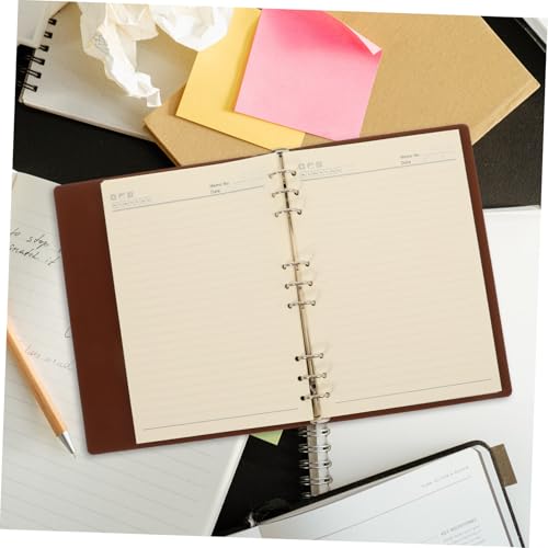 DIYEAH Cuaderno de Anillas con Cubierta de Piel Sintética Cuaderno para Escribir y Diario Personal Organizador Ligero para Oficina y Estudiantes