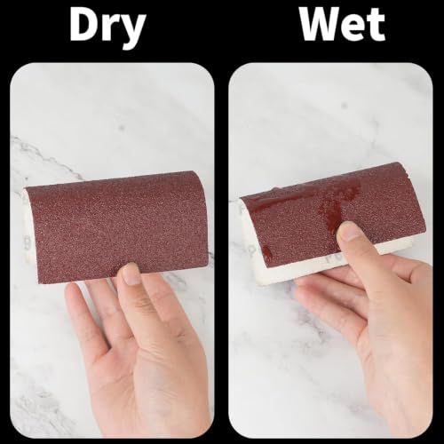 Image of 90 Pack 1 /4 Sheet Sandpaper 4.5 inchx 5.5 inch Hook and Loop Sanding Sheets Aluminum Oxide Palm Sander Sandpaper 60-600 Grit Sanding Blocks for Wood Metal Furniture Polishing (Mixed)