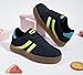 LUCKY STEP Unisex-Child Kid's Sneakers Lace Up School Fashion Platform Breathable Tennis Athletic Running Walking Shoes for Boys Girls (Navy/Green,Little Kids 3)
