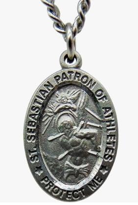 Westmon Works St Sebastian Pewter Medal Saint Gift Set with Baseball Prayer Card Boxed2