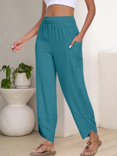 Image of ANRABESS Womens Wide Leg Palazzo Capri Barrel Pants