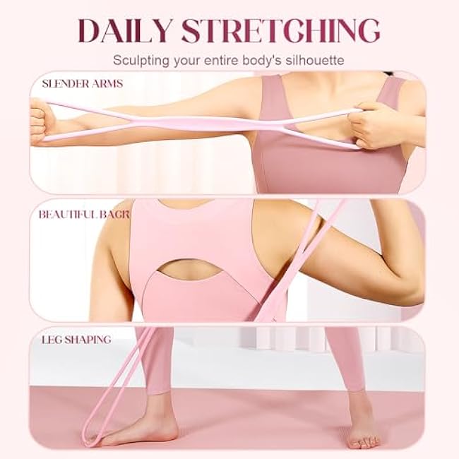 Resistance Bands, 2025 New Figure 8 Resistance Bands for Women Men, Exercise Bands with Handles for Working Out, Arm, Back, Fullbody Yoga Pulling Rope, Elastic Stretch Bands