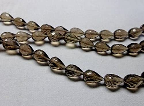 Smoky Quarts Gemstone briolette 7-8mm pour remplacer les fausses pierres en plastique