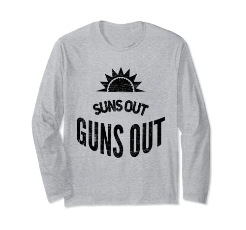 Suns Out Guns Out Entrenamiento Divertido Gimnasio Muscular Ejercicio Sunsout Manga Larga