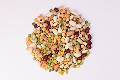 Mynatura Bohnen Erbsen Mix - geröstet und gesalzen | Snack | Geröstete Bohnen | Edamamebohnen | Saubohnen | Knusprig | Knabbern aus dem Beutel (1000g)