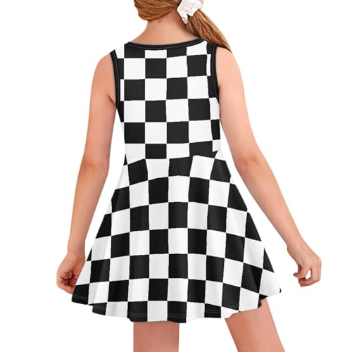 KiuLoam Cute Sleeveless Dresses for Girls Summer A-Line Dress Casual Sundress for 3-164