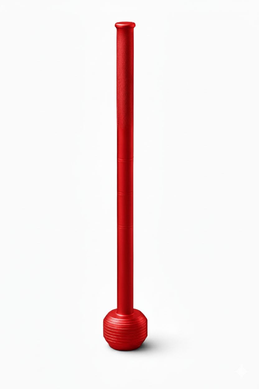 HIH Collection Iron Mugdar | Heavy Duty Steel Indian Clubs for Strength Training, Traditional Workout Equipment, Non-Slip Grip, Home Gym Fitness Tool (Red, 5 - Kg)-image-36