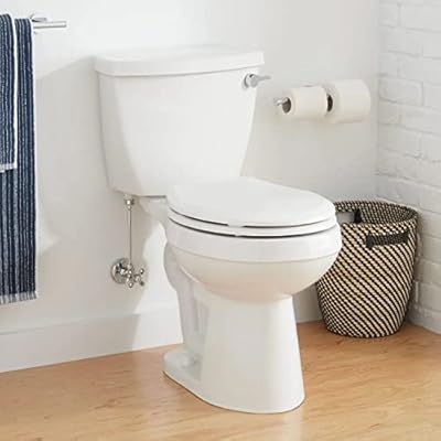 Signature Hardware 462385 Bradenton 1.28 GPF Two Piece Round Toilet with 12" Rough-In and Right Hand Lever - White