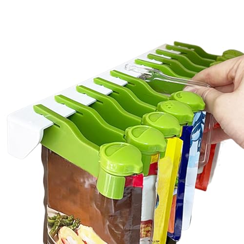 Organizador de especias – Organizador de almacenamiento de cocina para estanterías – Estantería de almacenamiento sin taladros, pinza extraíble para apartamento, cocina, frigorífico y aperitivos