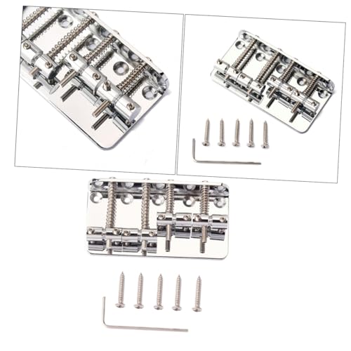 Levemolo Ga1019 Bass Bridge Saddle 4 String Vintage Style 5 Screws Perfect for Jazz or Bass