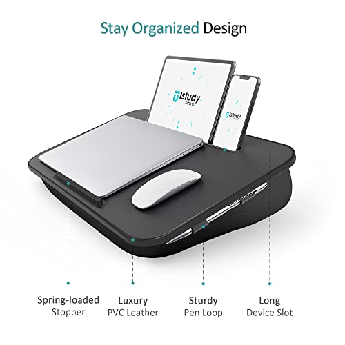 Portable-Laptop-Lap-Desk-with-Pillow-Cushion-Fits-up-to-17-inch-Laptop-Laptop-Stand-with-Device-Ledge-and-Phone-Holder-for-Home-Office-Black-ISTUDYNITURE