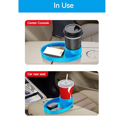 Image of Keenso Car Seat Snack Tray,Portable Travel Rotating Cup Holder Plate for Car Seats, Booster,Stroller (#13)