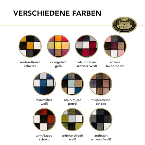 Gözze - Weiche Kuscheldecke, Cashmere Feeling, Hohes Stoffgewicht 500 g/m², Antigua, 150 x 200 cm - Zimt/Schwarz/Weiß