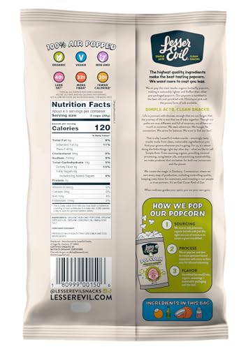 image for LesserEvil Avocado-licious Organic Popcorn, Amazon Exclusive, Premium 
