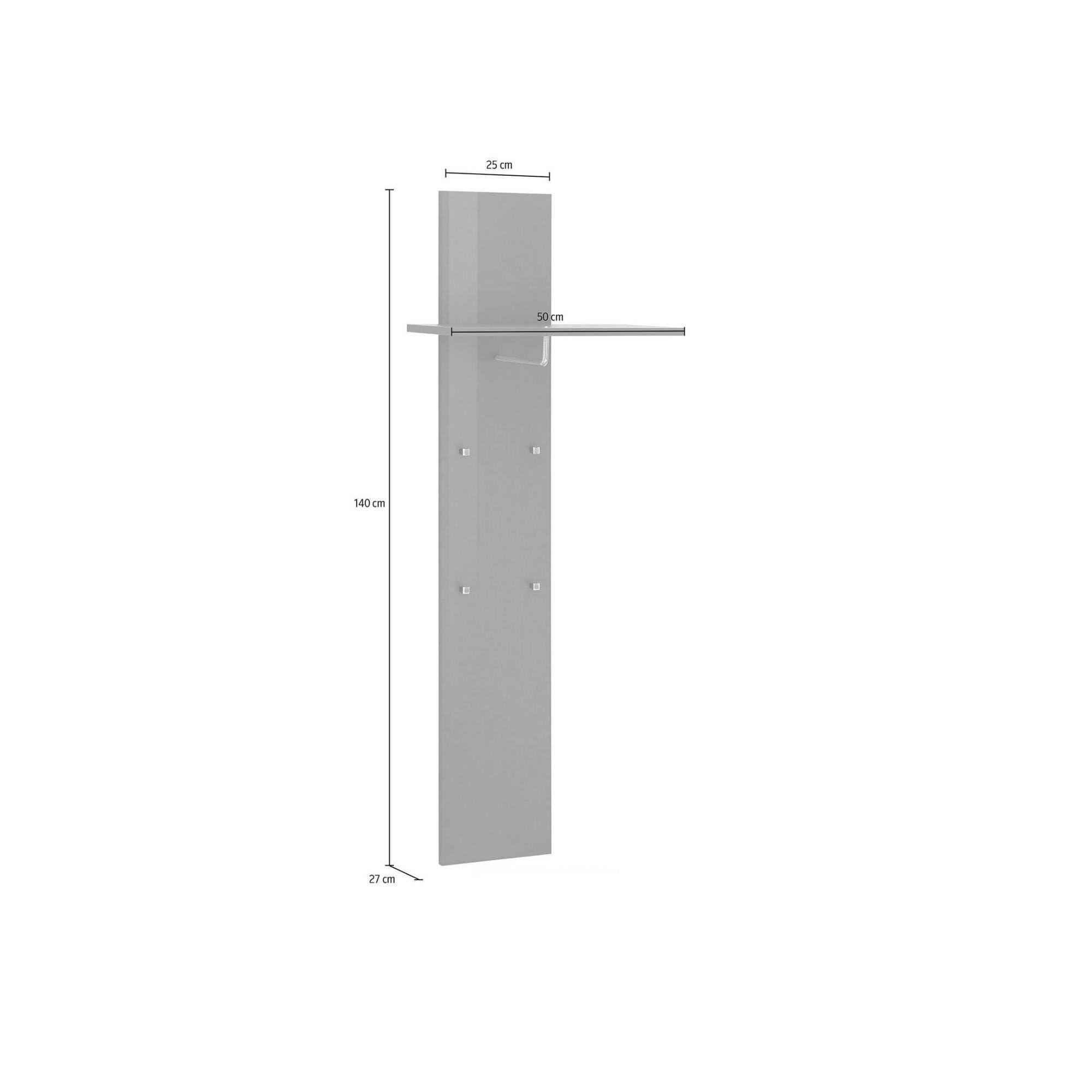 Dmora - Mobile da ingresso Omer, Entratina moderna multifunzione, Armadietto multiuso per atrio, 100% Made in Italy, cm 50x27h140, Antracite lucido