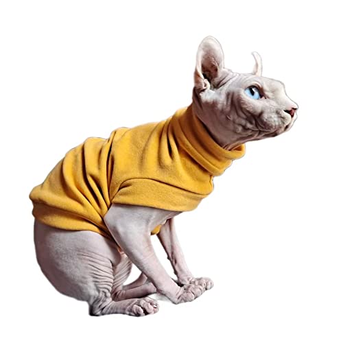 Hairless Cats Winter Clothes Sweatshirt Sweater,Stretch Dralon Fleece Cold Weather Pullover,Breathable Warm Cat Wear Vest for Sphynx Cat Devin - Image 2