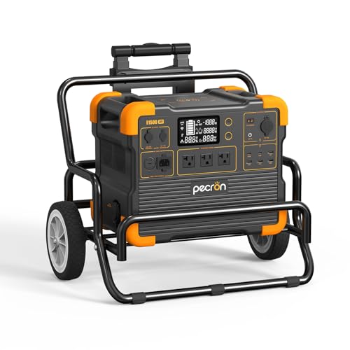 pecron E1500LFP Power Station with Trolley,1536Wh/2200W Portable Power Station LiFePO4 Battery Backup for Home Use, Camping, RV