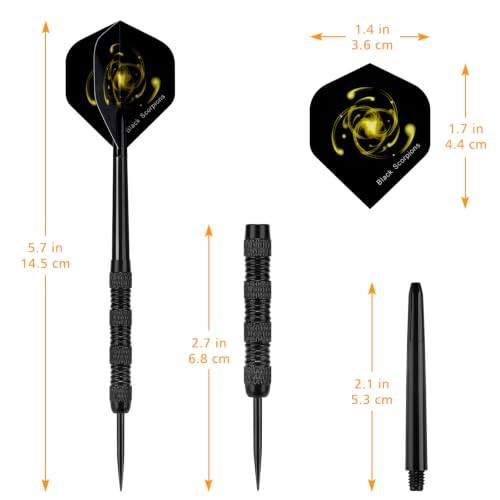 Image of Accmor Metal Tip Darts, Steel Tip Darts, 14 Grams Professional Metal Darts, Darts Metal Tip Set, Metal Darts for Dartboard