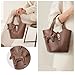 Kadynow Tote Bag for Women Vegan Leather Bucket Purse for Women Top Handle Handbag Shoulder Bag with Detachable Small Purse Brown