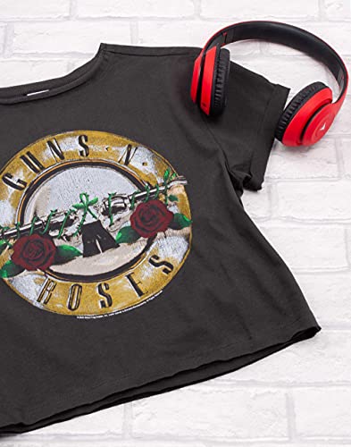 Official Guns N Roses T-Shirt à Logo amplifié Top Court Gris foncé pour Femme - Les Beatles, Paul McCartney, John Lennon, RIngo Starr, George Harrison Official Guns N Roses T-Shirt à Logo amplifié Top Court Gris foncé pour Femme – Image 5